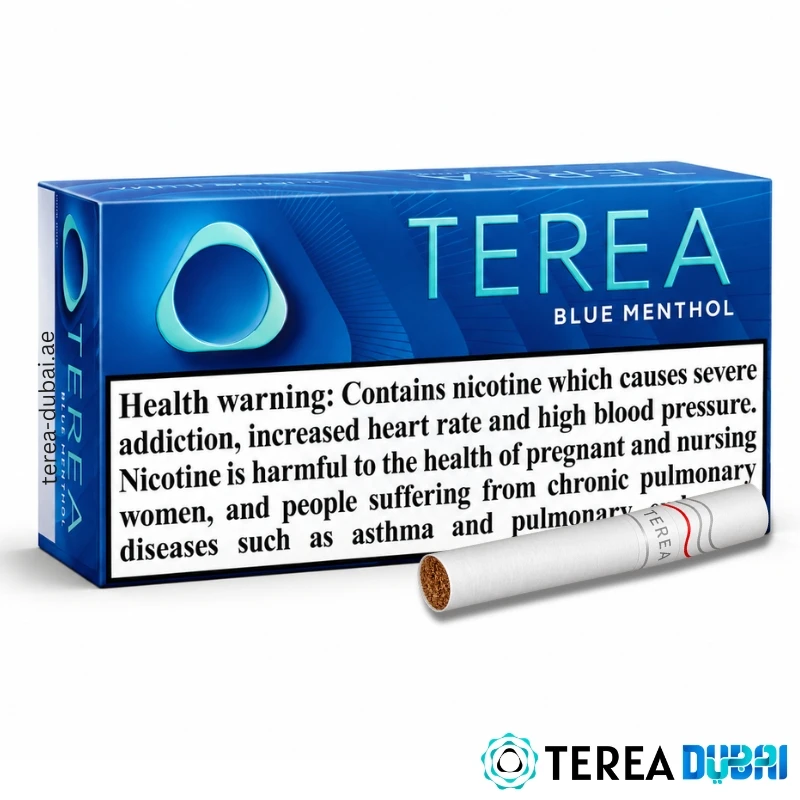 TEREA Blue From UAE pack of 20 sticks, intense peppermint, cold menthol enriched with peppermint, in Dubai