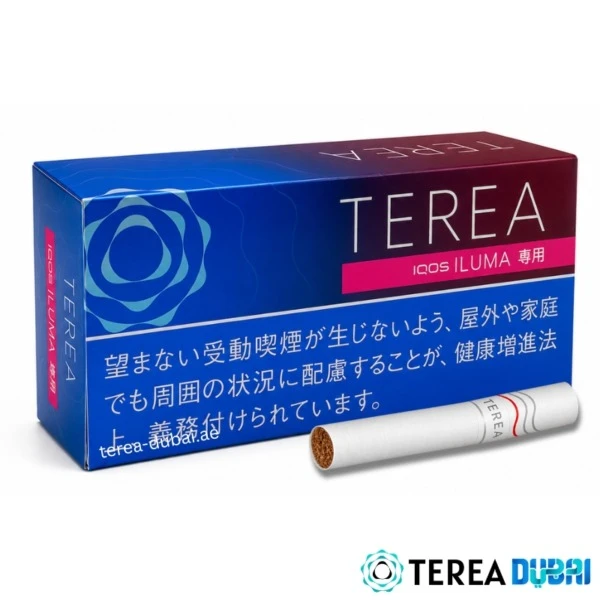 TEREA Ruby Regular Japan pack of 20 sticks, mellow tobacco with raspberry and floral aroma, in Dubai