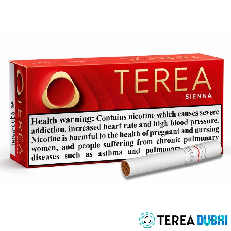 TEREA Sienna From UAE pack of 20 sticks, rounded, toasted tobacco with light tea and woody aroma notes, in Dubai
