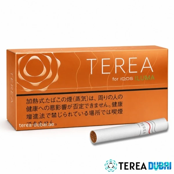 TEREA Tropical Menthol Japan pack of 20 sticks, refreshing menthol with a tropical mango aroma, in Dubai